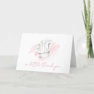 Carte De Remerciements Rose Simple Moderne Petit Chef Baby shower