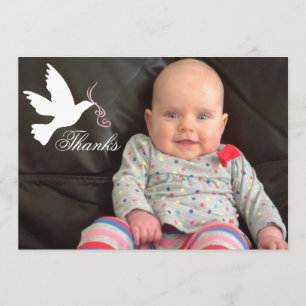 Carte de remerciements rose sombre de photo de