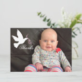 Carte de remerciements rose sombre de photo de (Debout devant)