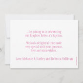 Carte de remerciements rose sombre de photo de (Dos)