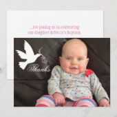 Carte de remerciements rose sombre de photo de (Devant / Derrière)