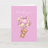 Carte de remerciements ROSE Teddy Bear (Devant)
