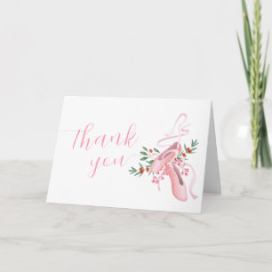 Carte De Remerciements Rose Tendue Ballerina Tutu Froid Baby Shower