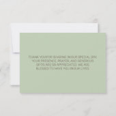 Carte de remerciements Rose vert aquarelle (Dos)