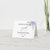 Carte De Remerciements Rose violet  Floral Eucalyptus Boho Mariage (Dos)