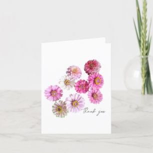 Carte de remerciements rose Zinnia