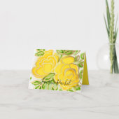 Carte De Remerciements Roses Abstraits bat mitzvah Jaune (Devant)