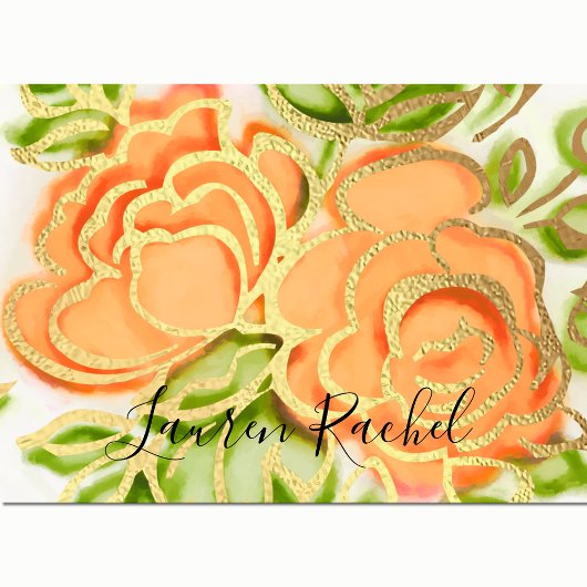 Carte De Remerciements Roses Abstraits bat mitzvah Orange