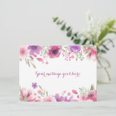 Carte De Remerciements Roses Aquarelle Votre Message (Debout devant)