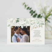 Carte de Remerciements Roses Blanches (Debout devant)