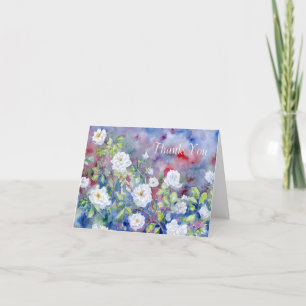 Carte de remerciements Roses blanches