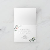 Carte De Remerciements Roses blanches blanches d'Eucalyptus simples et él (Intérieur)