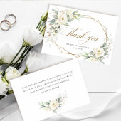 Carte De Remerciements Roses blanches élégantes Eucalyptus Mariage Remerc