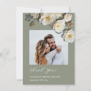 Carte De Remerciements Roses blanches jaunes 3D