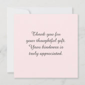 Carte De Remerciements  Roses Botaniques Rose Pink Script Or  (Dos)