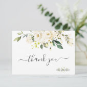 Carte De Remerciements Roses de l'albâtre monographique (Debout devant)