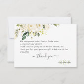 Carte De Remerciements Roses de l'albâtre monographique (Dos)