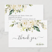 Carte De Remerciements Roses de l'albâtre monographique (Devant / Derrière)