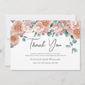 Carte De Remerciements Roses de l'enlèvement funéraire (Devant)