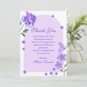 Carte De Remerciements Roses et papillons de Quinceañera (Debout devant)