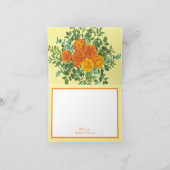 Carte De Remerciements Roses floraux de Mariage orange jaune (Intérieur)