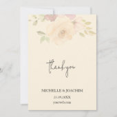 Carte De Remerciements Roses Fuschis Rustiques Floral Boho Aquarelle (Devant)