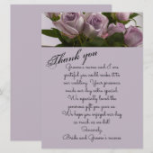carte de remerciements "Roses mauves" (Devant / Derrière)