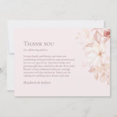 Carte De Remerciements Roses romantiques rose pâle Mariage (Devant)