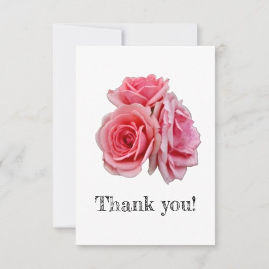 Carte De Remerciements Roses roses (Devant)