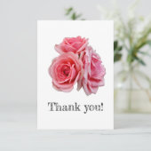 Carte De Remerciements Roses roses (Debout devant)