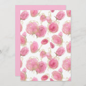 Carte De Remerciements Roses roses (Devant / Derrière)