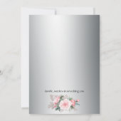 Carte De Remerciements Roses roses classiques sur Mariage argenté (Dos)