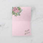 Carte De Remerciements Roses roses Jardin Printemps Mariage (Intérieur)