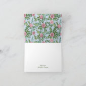 Carte De Remerciements Roses roses Jardin Printemps Mariage (Intérieur)