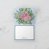 Carte De Remerciements Roses roses Jardin Printemps Mariage (Intérieur)