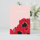 Carte De Remerciements Roses rouges abstraits et coquelicots (Debout devant)