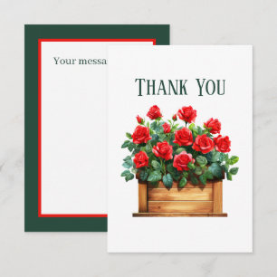 Carte De Remerciements Roses rouges mignons et message