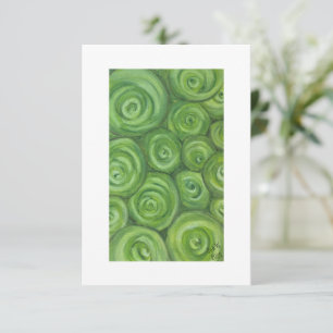 Carte De Remerciements Roses teintées de vert - illustration originale de