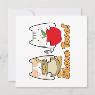 Carte De Remerciements Rosh Hashanah kawaii Chats - Nouvel An juif