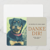 Carte De Remerciements Rottweiler (Devant / Derrière)