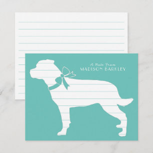 Carte De Remerciements Rottweiler Chien Puppy Rottie