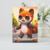Carte De Remerciements Roues Panda (Debout devant)