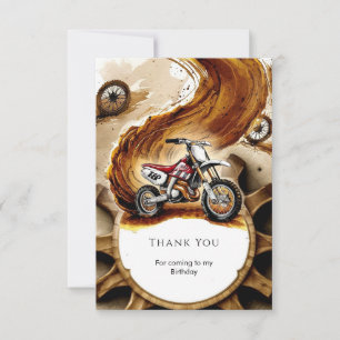 Carte De Remerciements Roues Simples de Moto Anniversaire