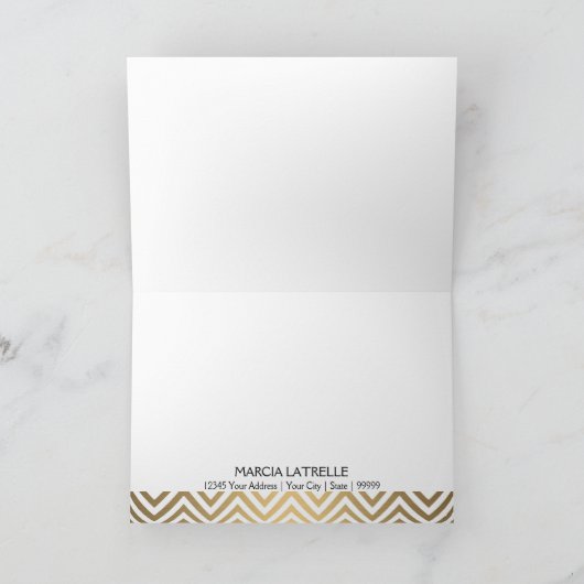 Carte De Remerciements Rouge à joues Prépa Rayure Chevron Moderne Ancre N (Intérieur)