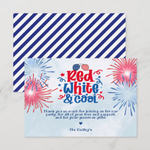 Carte De Remerciements Rouge Blanc & Cool