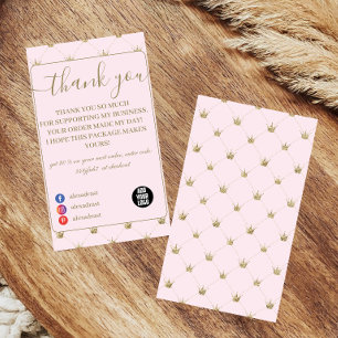 Carte De Remerciements Rouge Couronne Chic Minimaliste