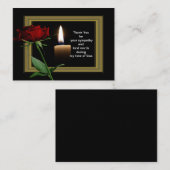 Carte de remerciements rouge de deuil (Devant / Derrière)