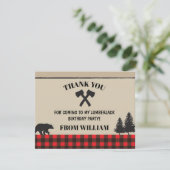 Carte de remerciements rouge de fête (Debout devant)