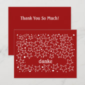 Carte De Remerciements Rouge et Blanc Autrichien (Devant / Derrière)