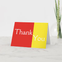 Carte de remerciements rouge et jaune